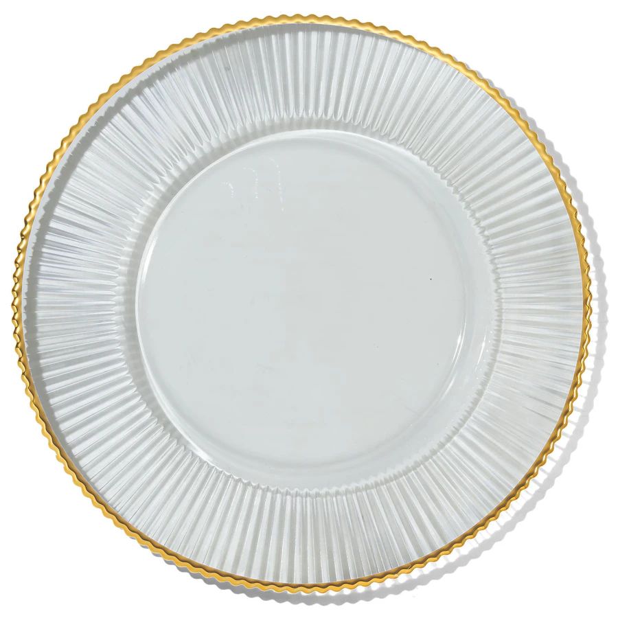 Подстановочная тарелка «Репигито» прозрачная с золотой каймой - Фото основное 1