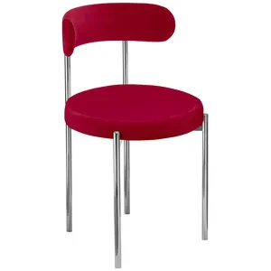 Стул «Лира» серебряный, красная малина бархат