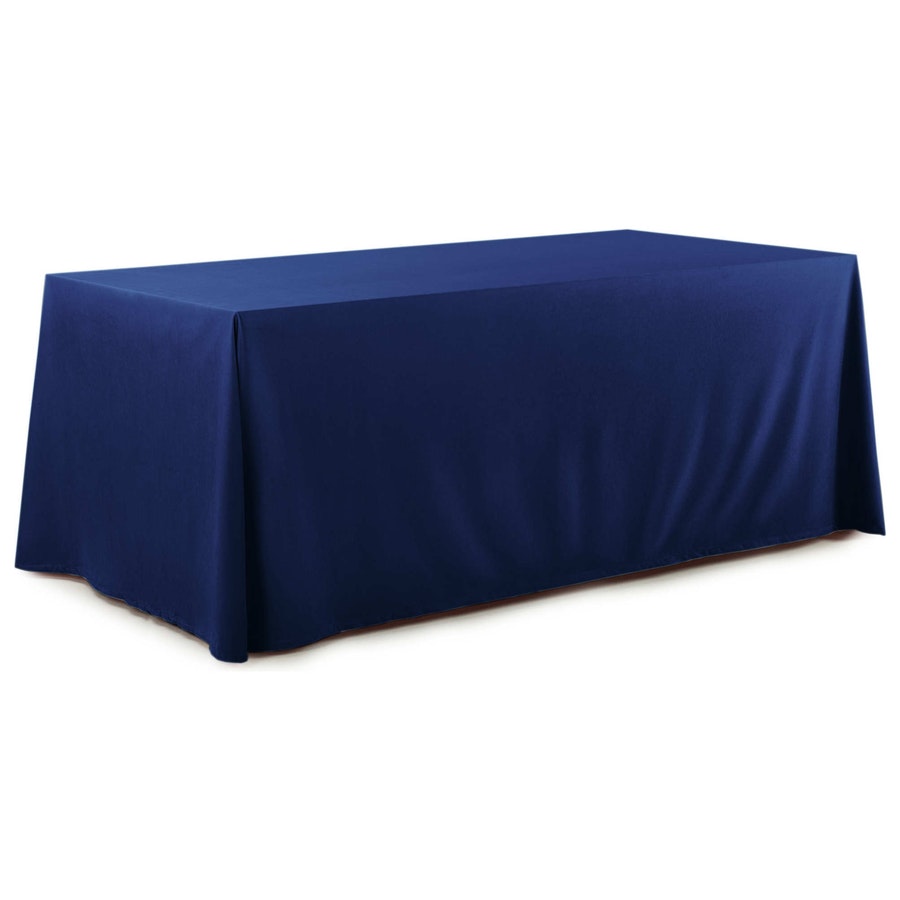 Скатерть прямая широкая бархатная темно-синяя - Фото миниатюра 1