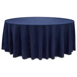 Скатерть круглая из канваса тёмно-синяя - Фото 1