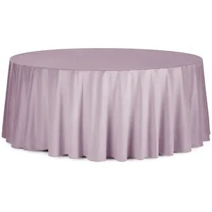 Скатерть круглая бархатная пыльно-лавандовая
