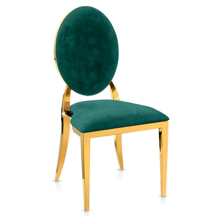 Стул Вашингтон золотой, изумрудные подушки из бархата - Фото миниатюра 1