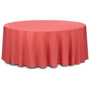 Скатерть круглая габардин коралловая