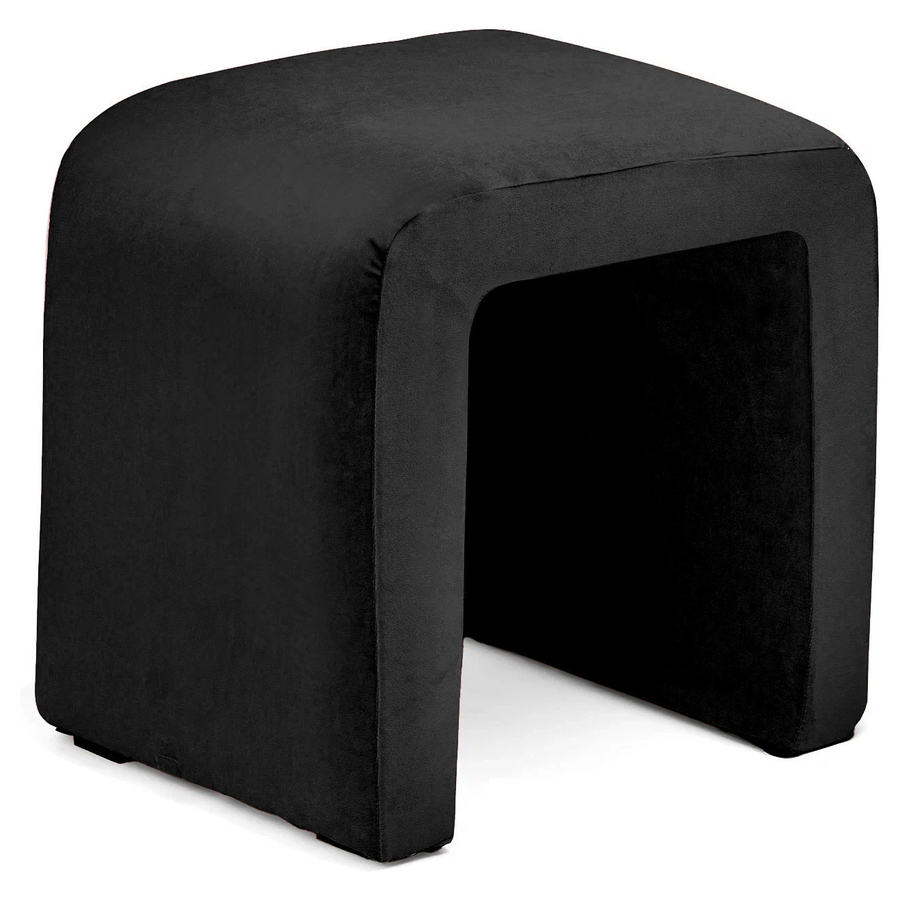 Пуф «П» черный бархат - Фото миниатюра 1