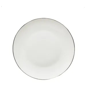 Закусочная тарелка «Виго» с серебряным кантом