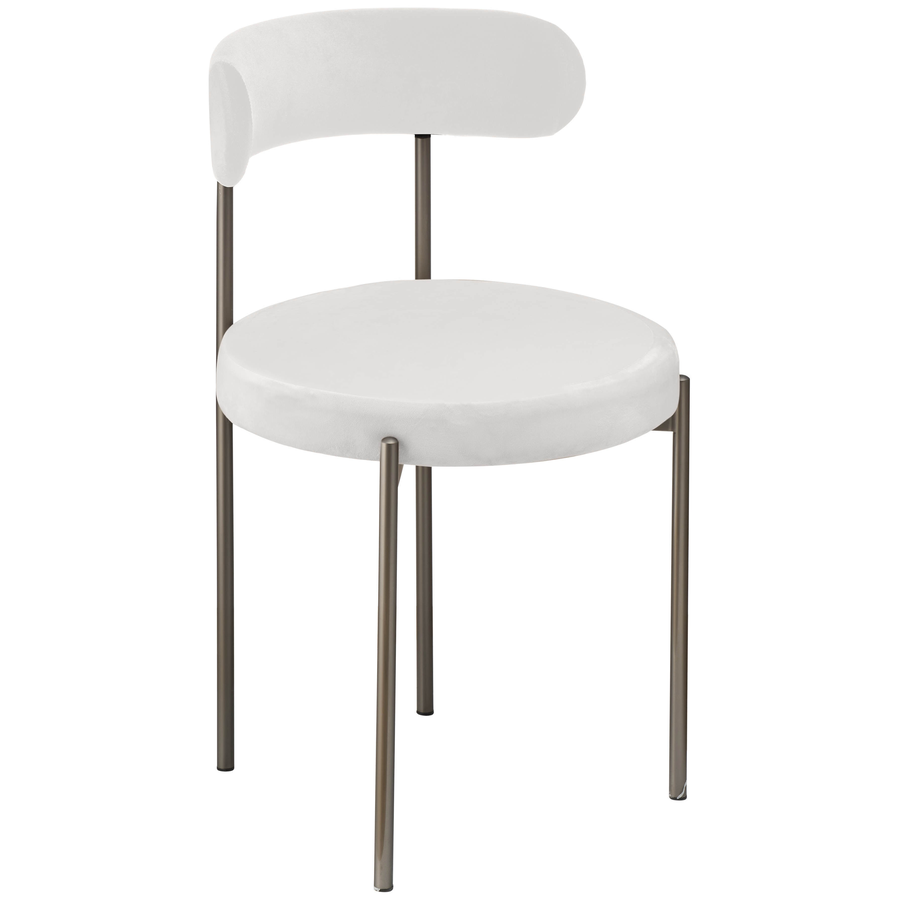 Стул «Лира» графитовый, белый теплый бархат - Фото миниатюра 1