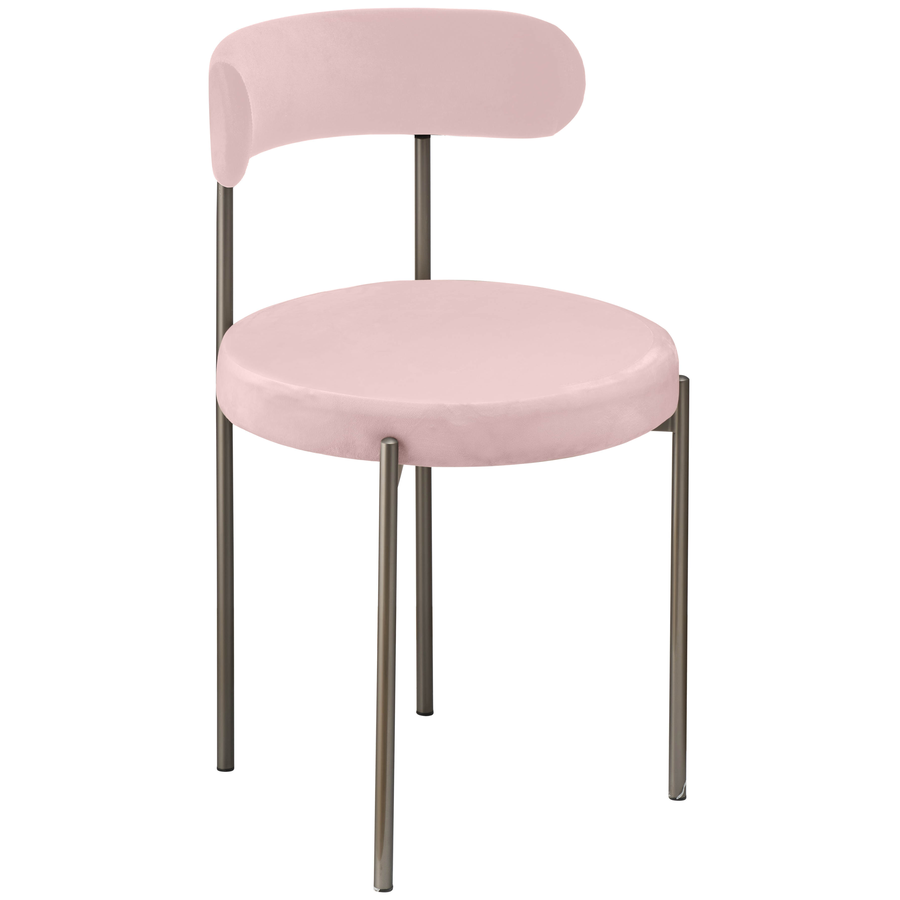 Стул «Лира» графитовый, пыльно-розовый бархат - Фото миниатюра 1