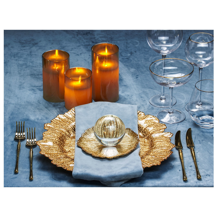 Набор тарелок «Коралл» золотые 35 и 16см - Фото миниатюра 2