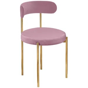 Стул «Лира» золотой, розовый бархат