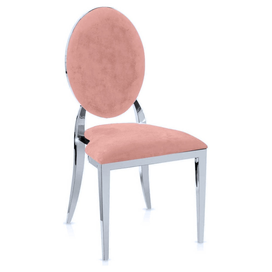 Стул «Вашингтон» серебряный, розовые подушки из бархата - Фото миниатюра 1