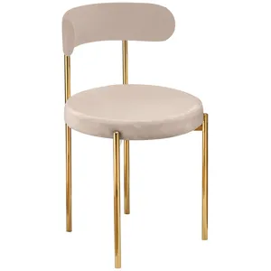 Стул «Лира» золотой, серо-бежевый теплый бархат
