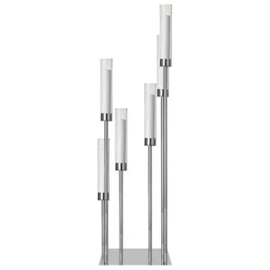 Канделябр «Тот» на 6 свечей серебряный металлический - Фото 2