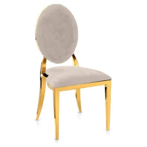 Стул Вашингтон золотой, серо-бежевые подушки из бархата