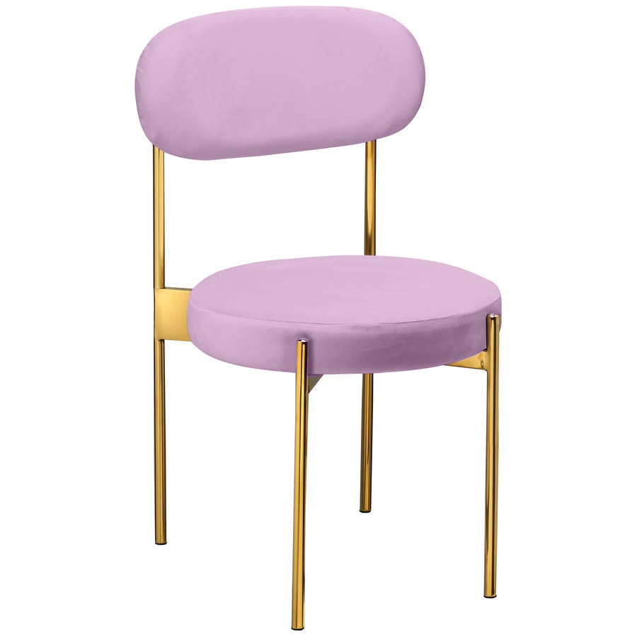 Стул «Тотем» золотой, пыльно-лавандовый бархат - Фото миниатюра 1
