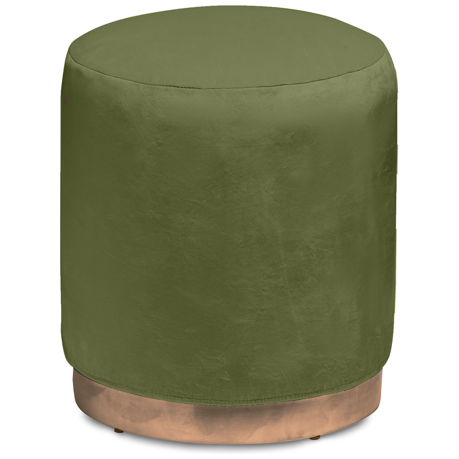 Чехол бархатный мшистый для круглого пуфа - Фото миниатюра 1