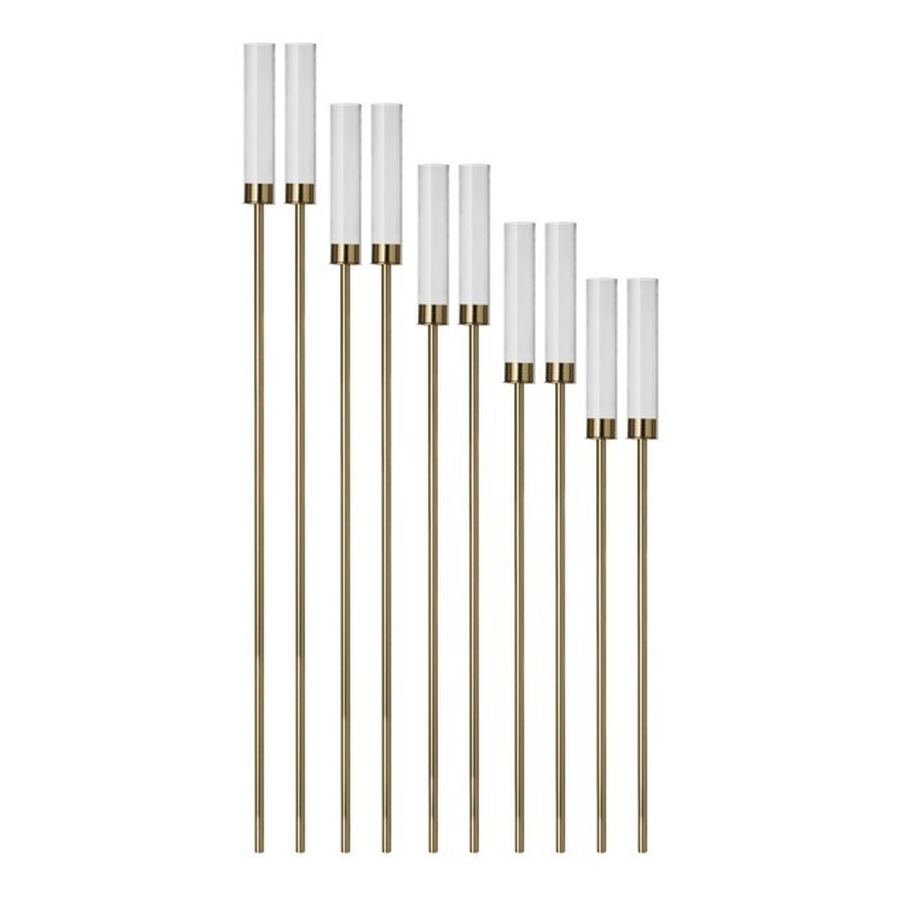 10 золотых стоек с плафонами: 120, 110, 100, 90, 80 см - Фото миниатюра 1