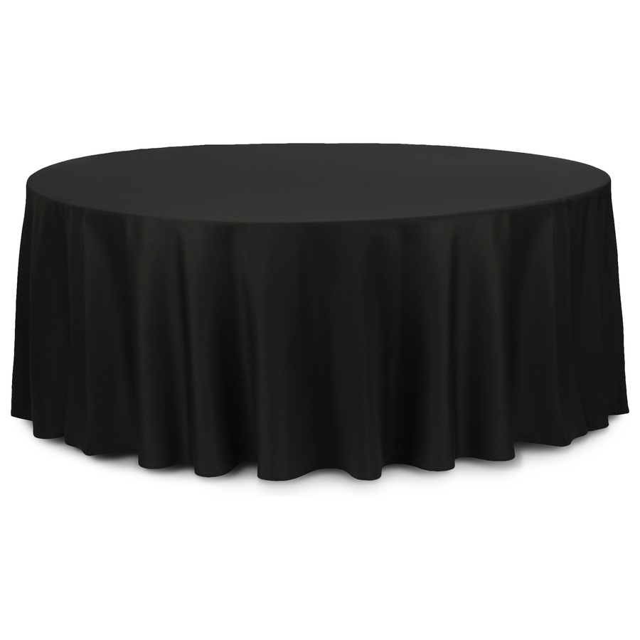 Скатерть круглая габардин черная - Фото миниатюра 1