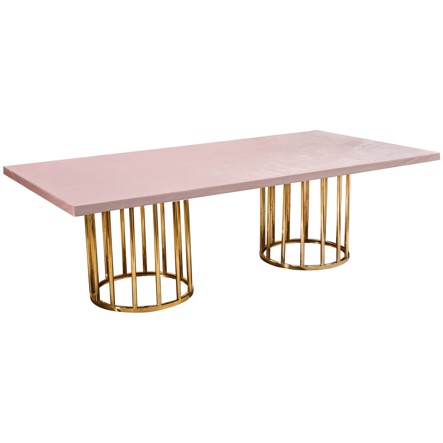 Стол «Арис» прямой, столешница бархат пыльно-розовый - Фото основное 1