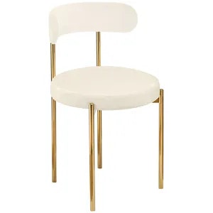 Стул «Лира» золотой, молочный бархат