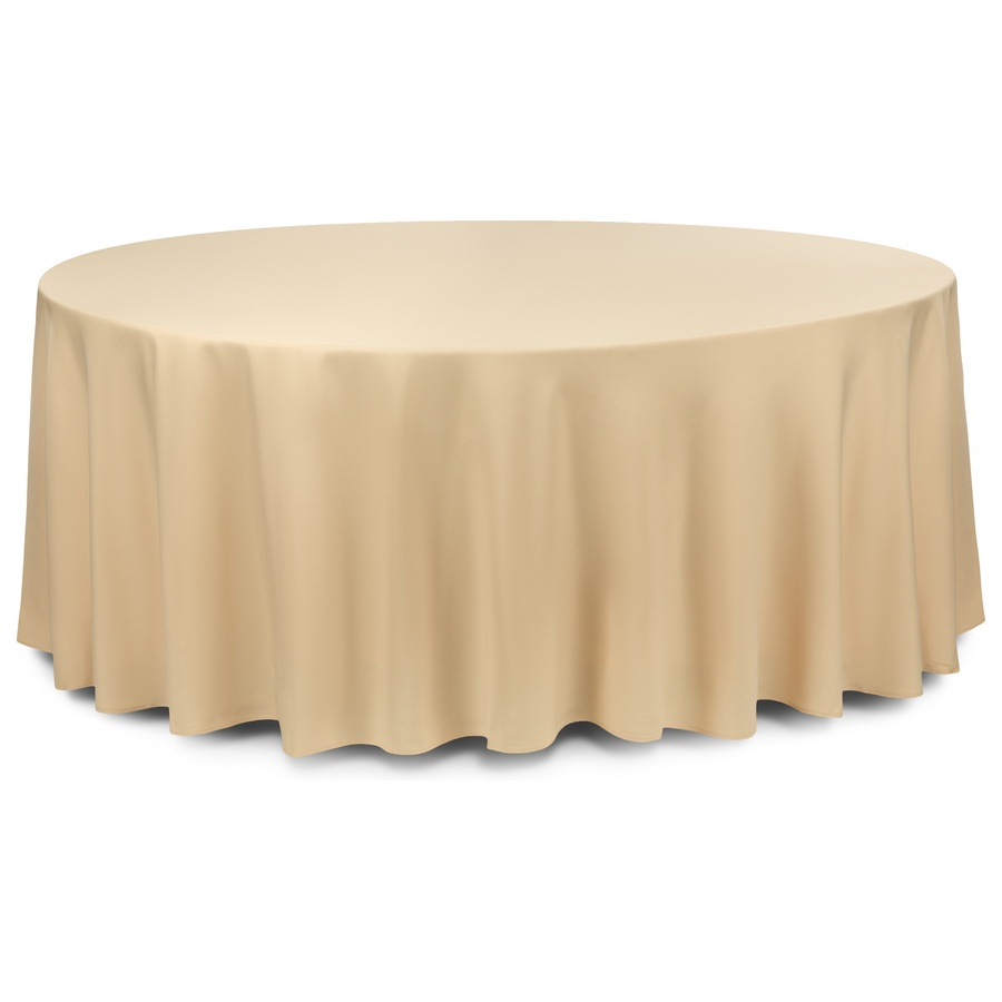 Скатерть круглая габардин бежевая - Фото миниатюра 1