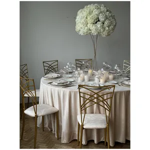 Стул «Хамелеон» золотой, кремовая подушка из бархата - Фото 2