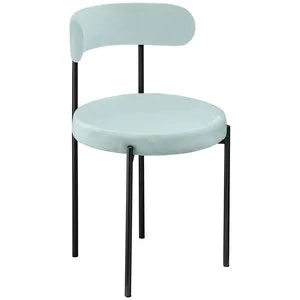 Стул «Лира» черный, голубой бархат