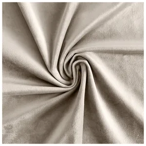 Скатерть прямая широкая бархатная серо-бежевая - Фото 2