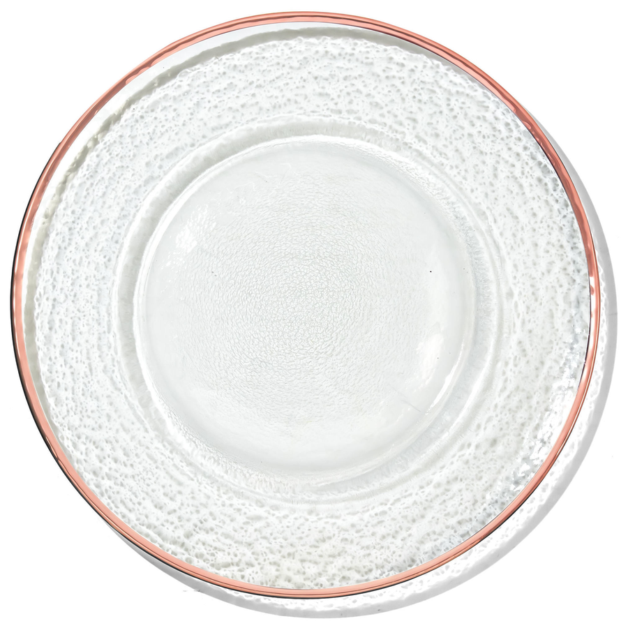 Подстановочная тарелка «Бари» прозрачная с медной каймой - Фото миниатюра 1