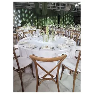 Скатерть круглая поликоттон белая - Фото 2