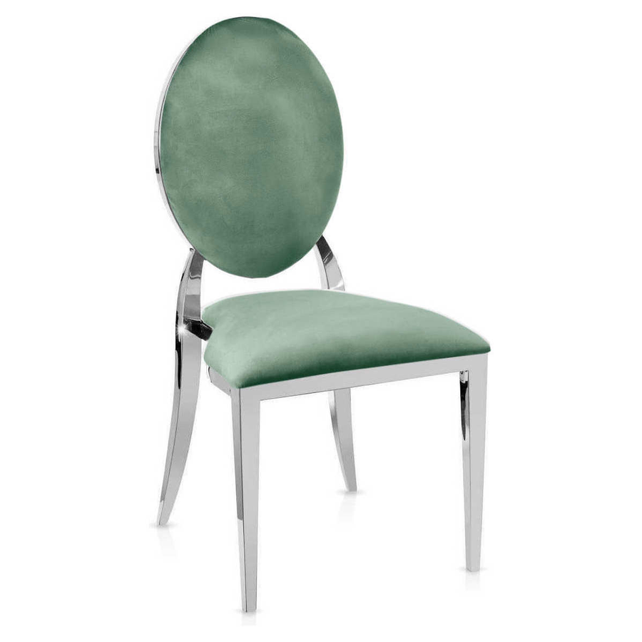 Стул «Вашингтон» серебряный, шалфейные подушки из бархата - Фото миниатюра 1