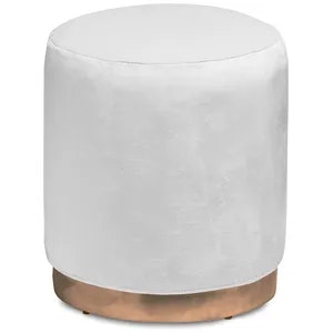 Пуф «Круг» золотой, белый бархат