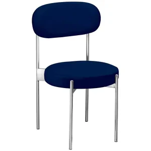 Стул «Тотем» серебряный, синий бархат