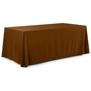 Скатерть прямая широкая бархатная шоколадная - Фото 1