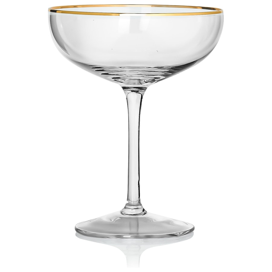 Блюдце для шампанского «Санко» с золотым кантом - Фото миниатюра 1