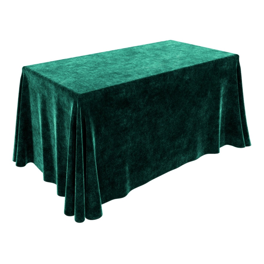 Скатерть прямоугольная, зелёный мраморный бархат - Фото миниатюра 1