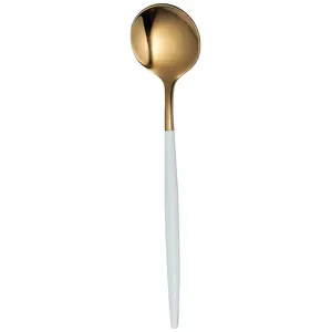 Десертная ложка  «Изи» золото с белым - Фото 1