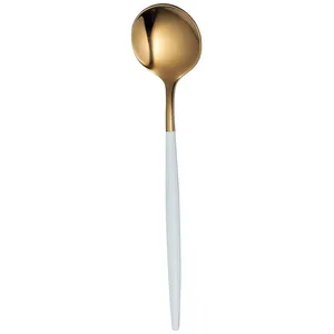 Десертная ложка  «Изи» золото с белым - Фото 1