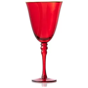 Бокал "Кения" красный с золотой каймой для кр.вина 350 мл