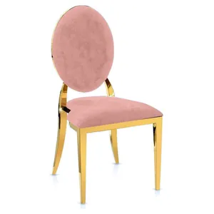 Стул «Вашингтон» золотой, розовые подушки из бархата