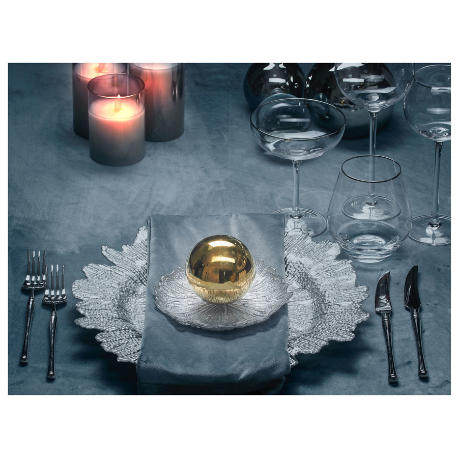 Набор тарелок «Коралл» серебряные 35 и 16см - Фото миниатюра 2