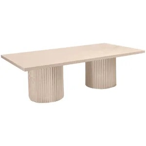 Стол «Арис» прямой, бархат кремовый