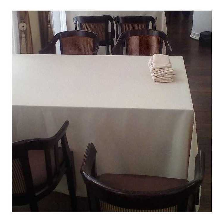 Скатерть прямоугольная габардин бежевая - Фото миниатюра 2