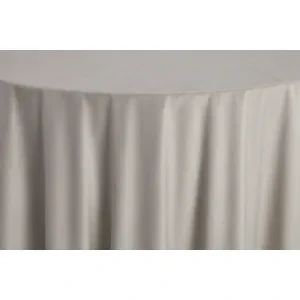 Скатерть круглая бархатная светло-серая - Фото 2