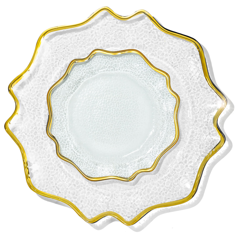 Набор тарелок «Фиона» с золотой каймой 33 и 21см - Фото миниатюра 1