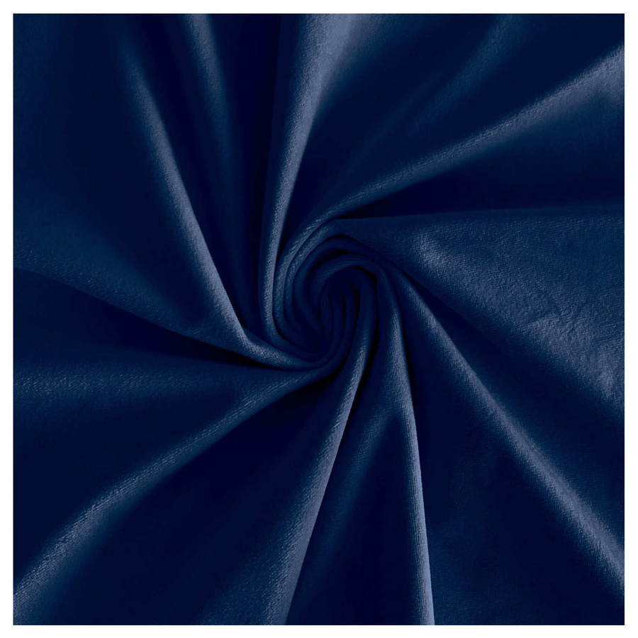 Скатерть прямоугольная широкая бархатная темно-синяя - Фото миниатюра 2