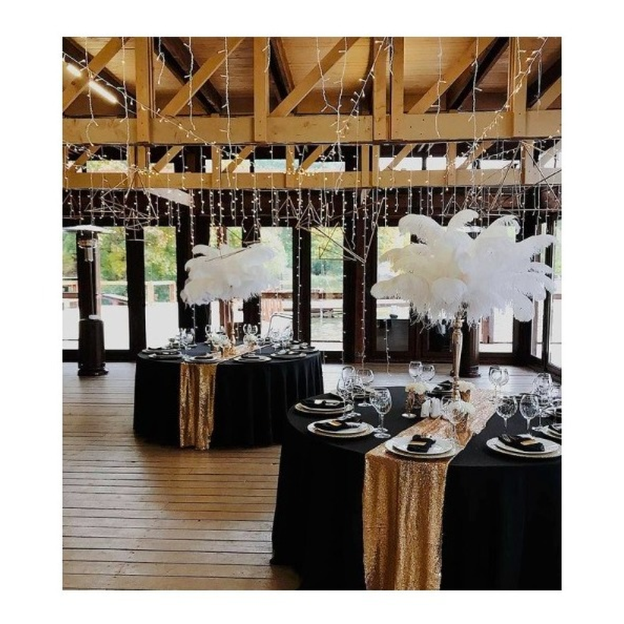 Скатерть круглая габардин черная - Фото миниатюра 3