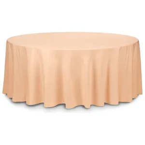 Скатерть круглая габардин персиковая