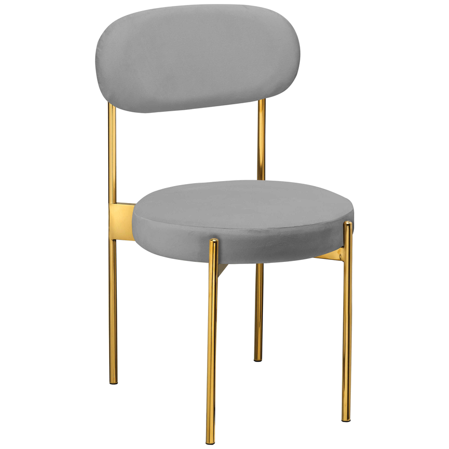 Стул «Тотем» золотой, серый бархат - Фото миниатюра 1