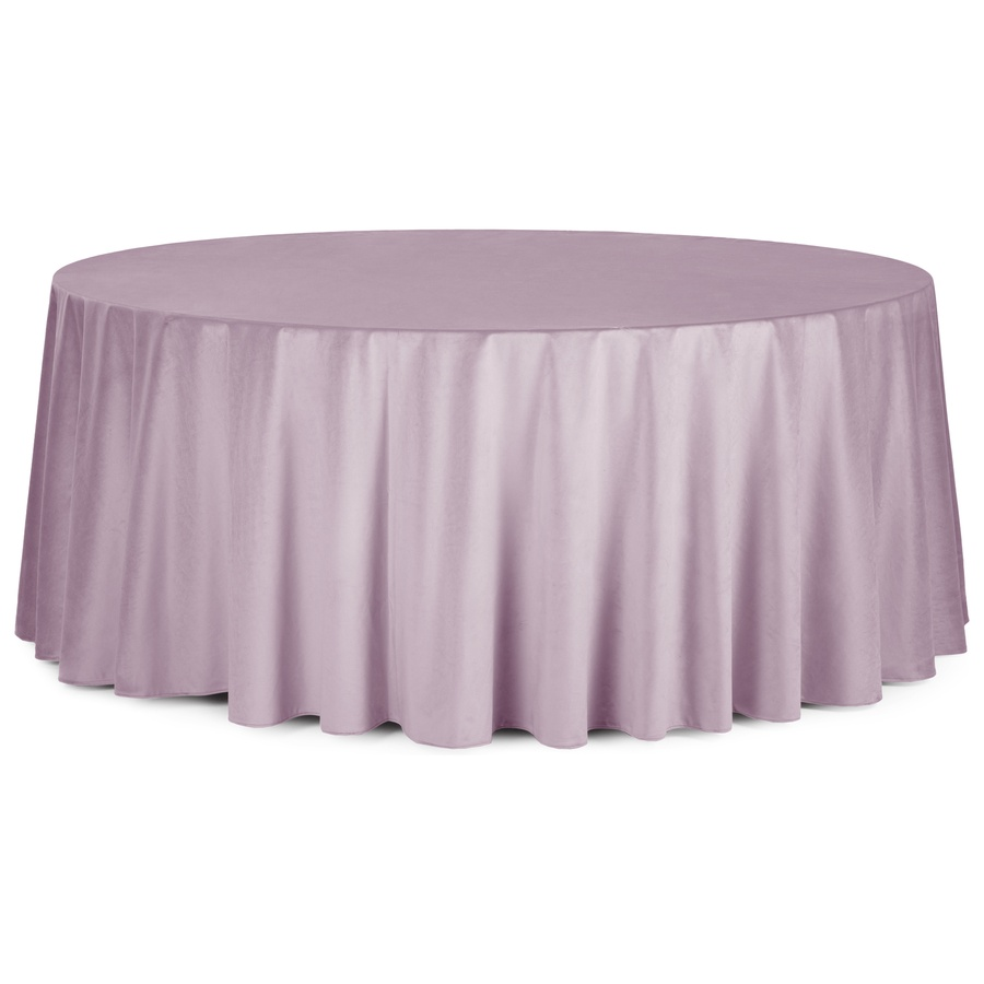 Скатерть круглая бархатная пыльно-лавандовая - Фото миниатюра 1