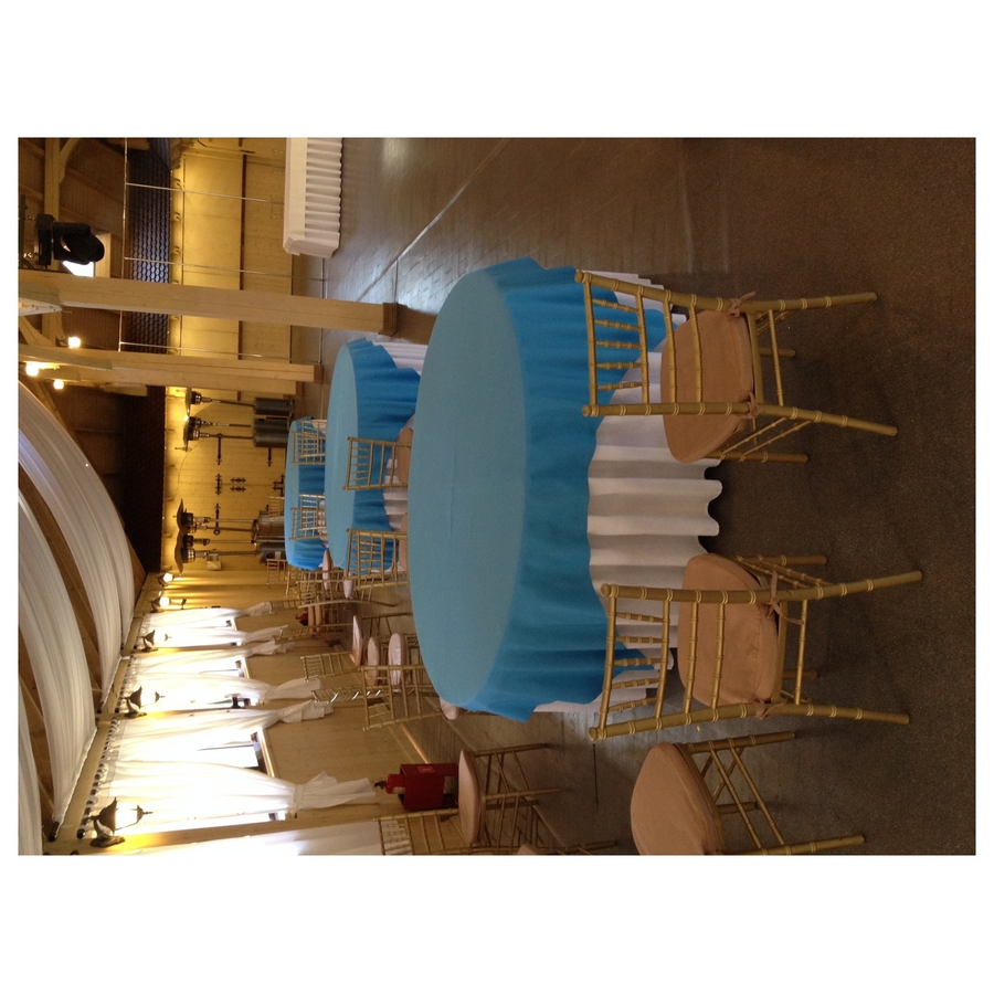 Скатерть прямоугольная габардин голубая - Фото миниатюра 3